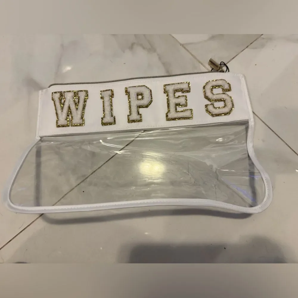 White and Gold Clear Women's cosmetic Bag #12